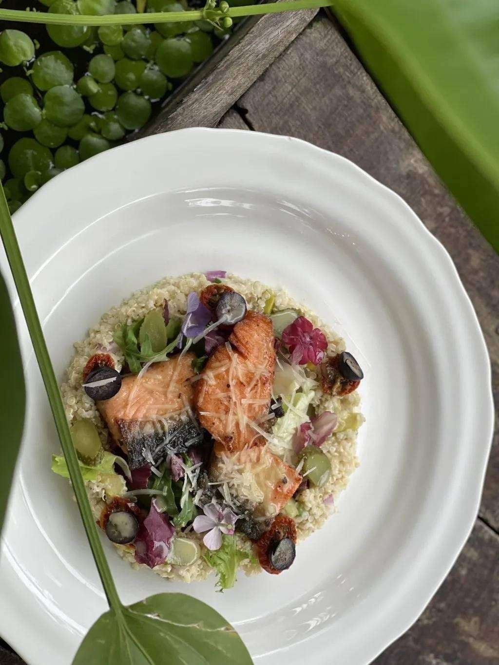 Salad diêm mạch cá hồi