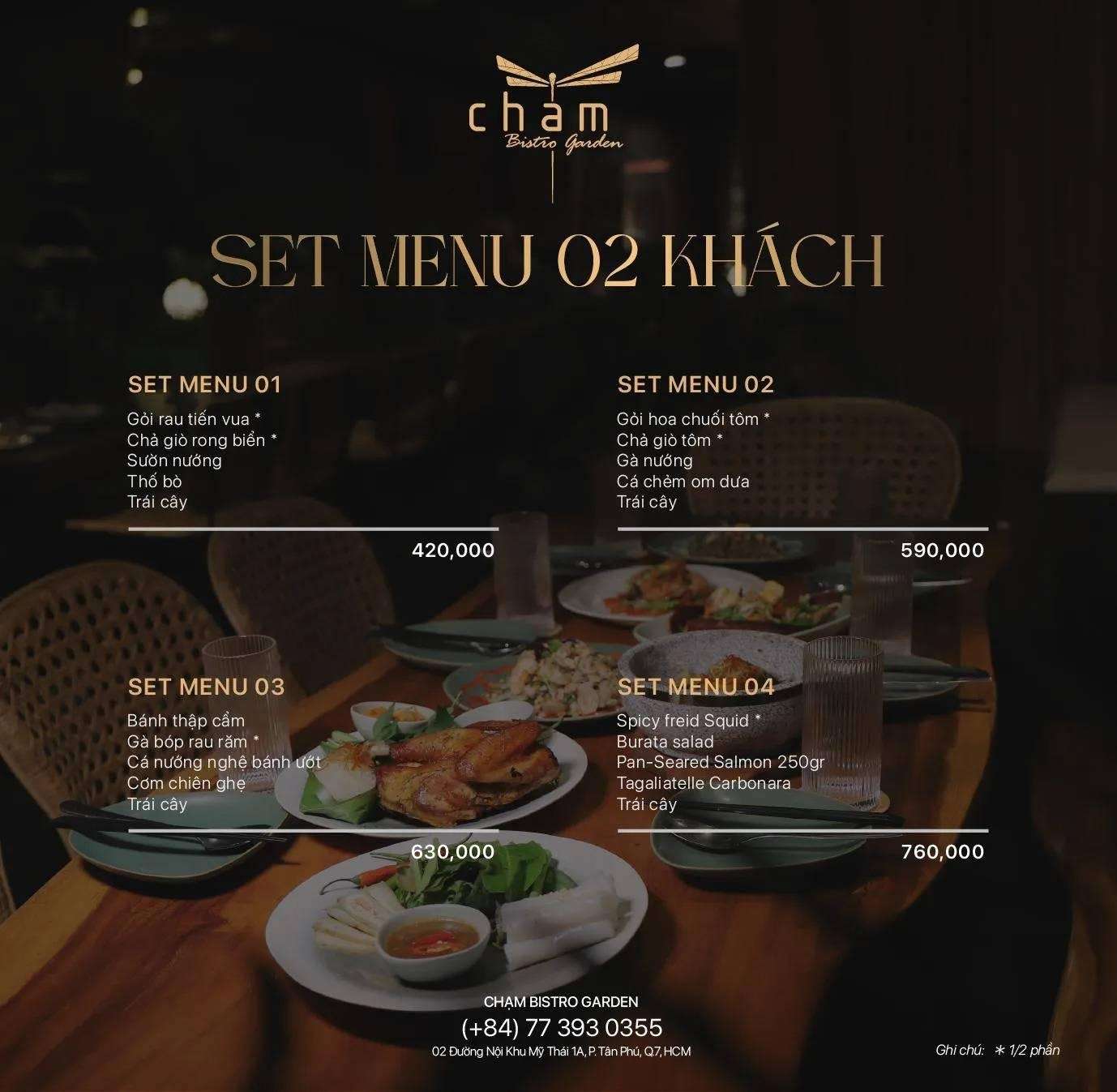 Set Menu tiệc sinh nhật cho 2 khách