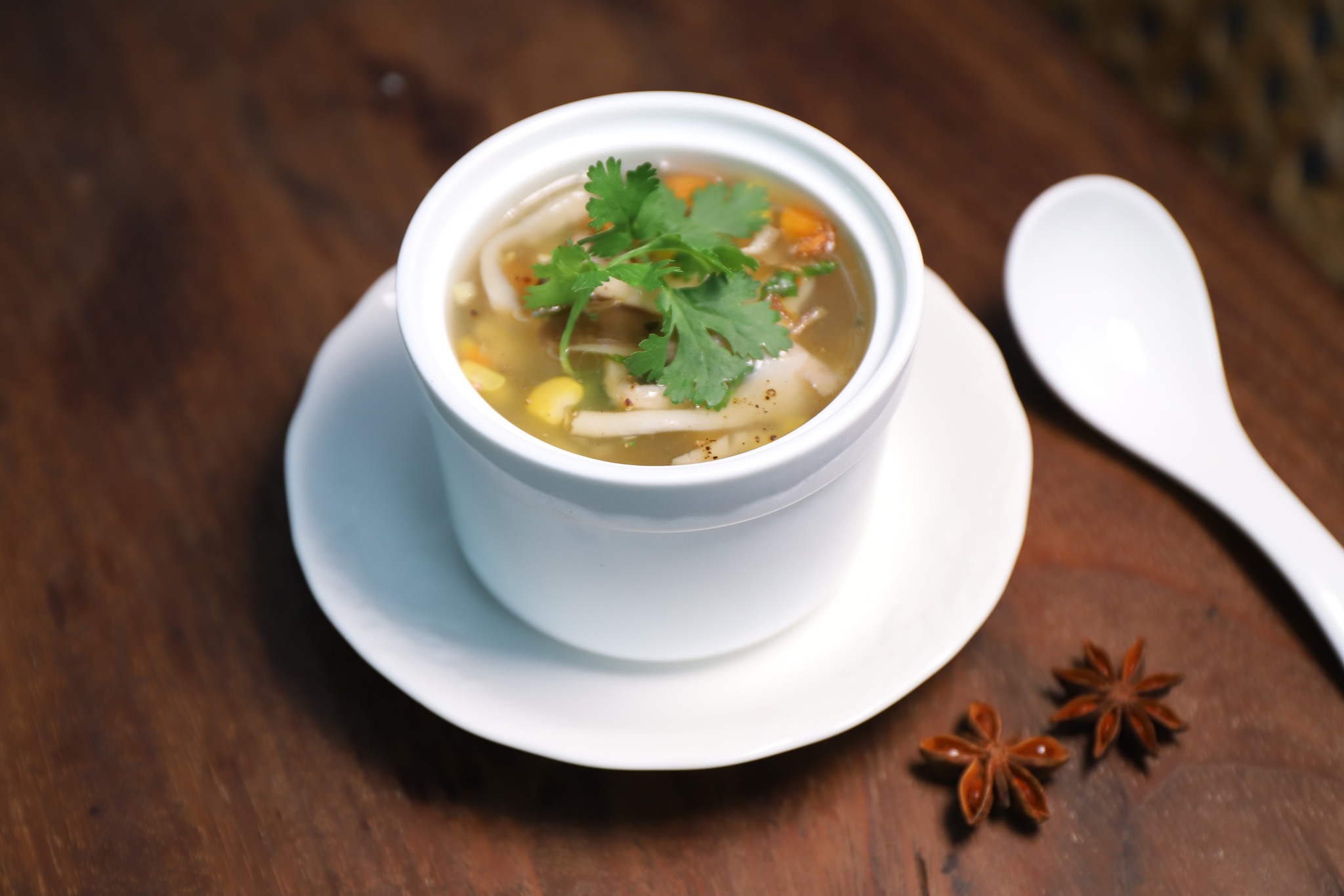 Súp nấm rau củ món ăn được yêu thích tại Chạm khi đến mùa se lạnh