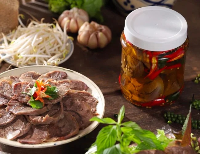 Món bắp bò ngâm mắm