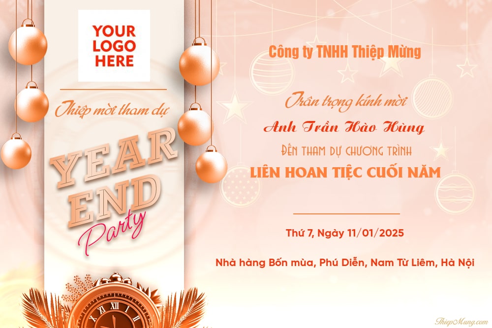 Mẫu thư mời tiệc công ty cho nội bộ