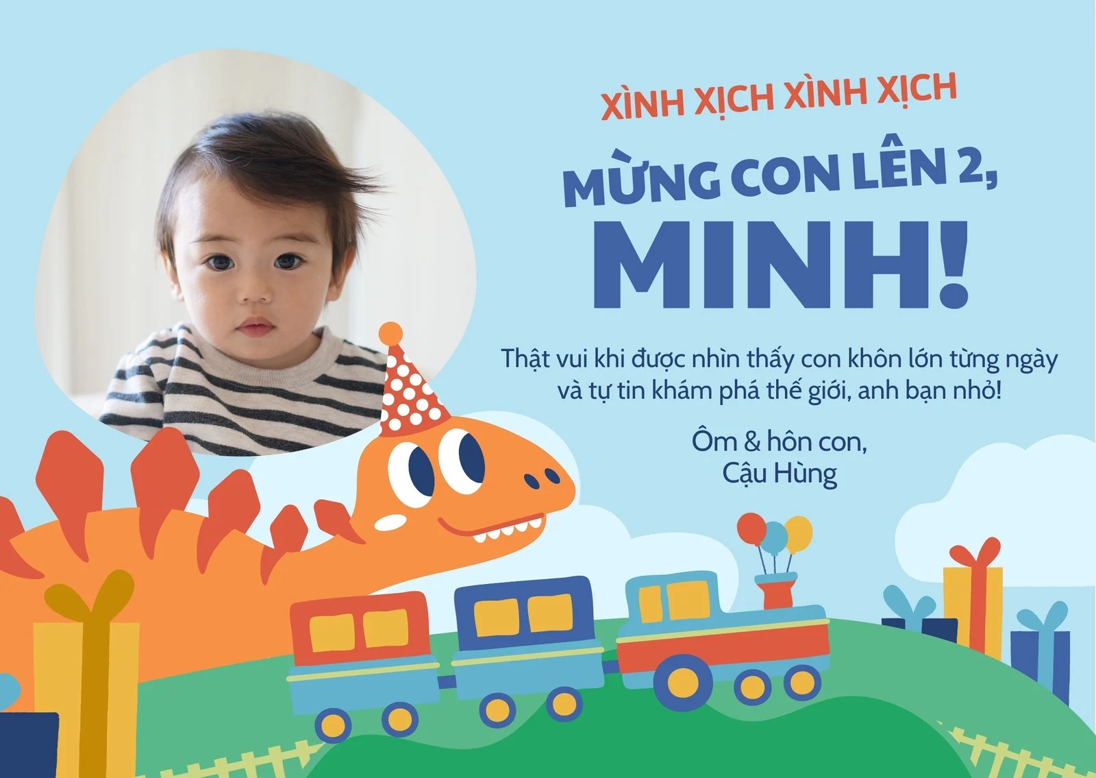 Cấu trúc của một tấm thiệp sinh nhật cho bé