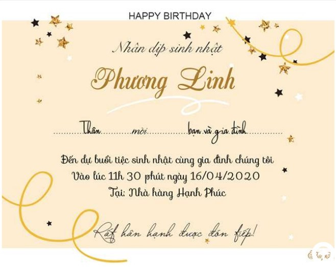 Dùng từ ngữ phù hợp cho từng loại tiệc khác nhau