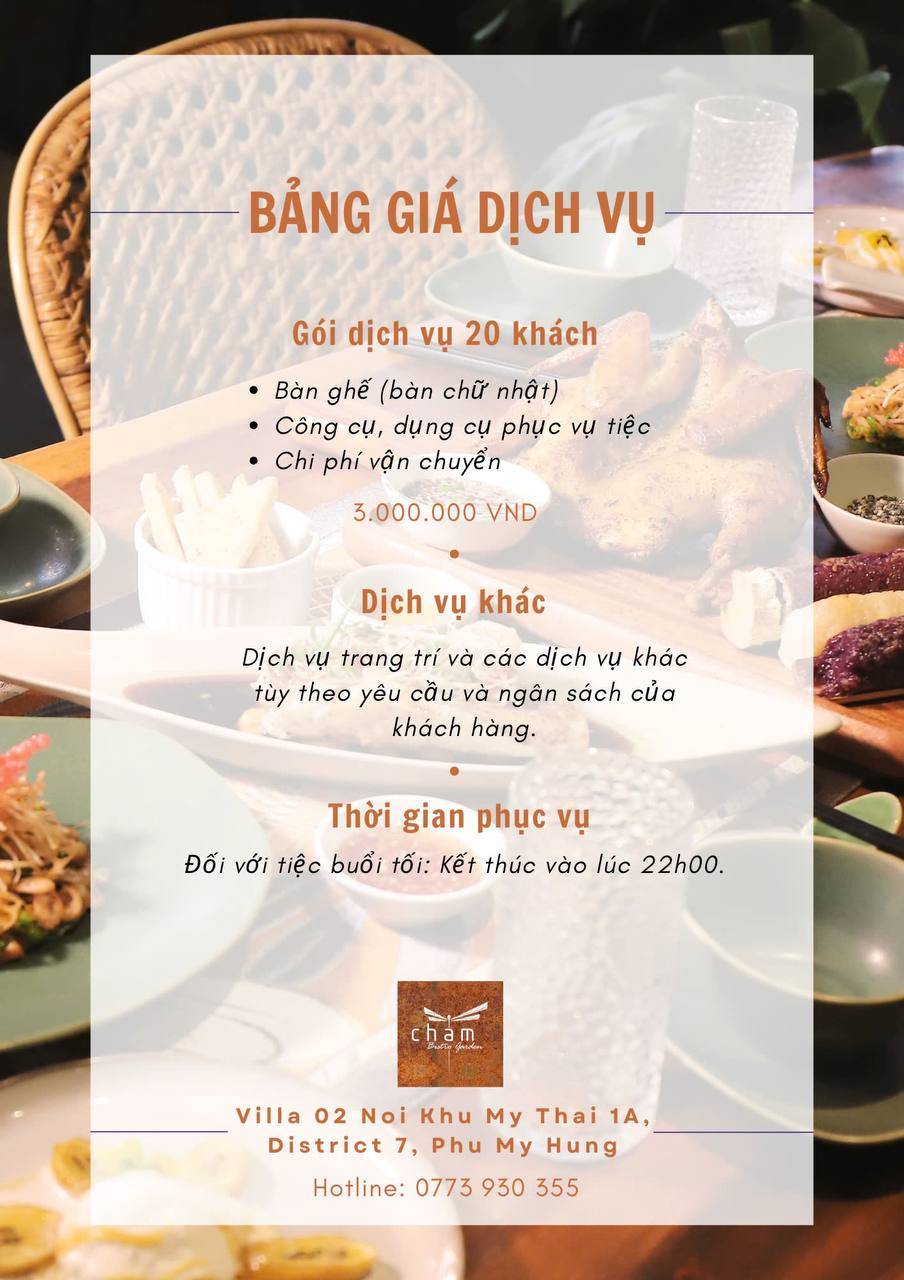 Bảng giá thể hiện rõ ràng từng dịch vụ và điều khoản