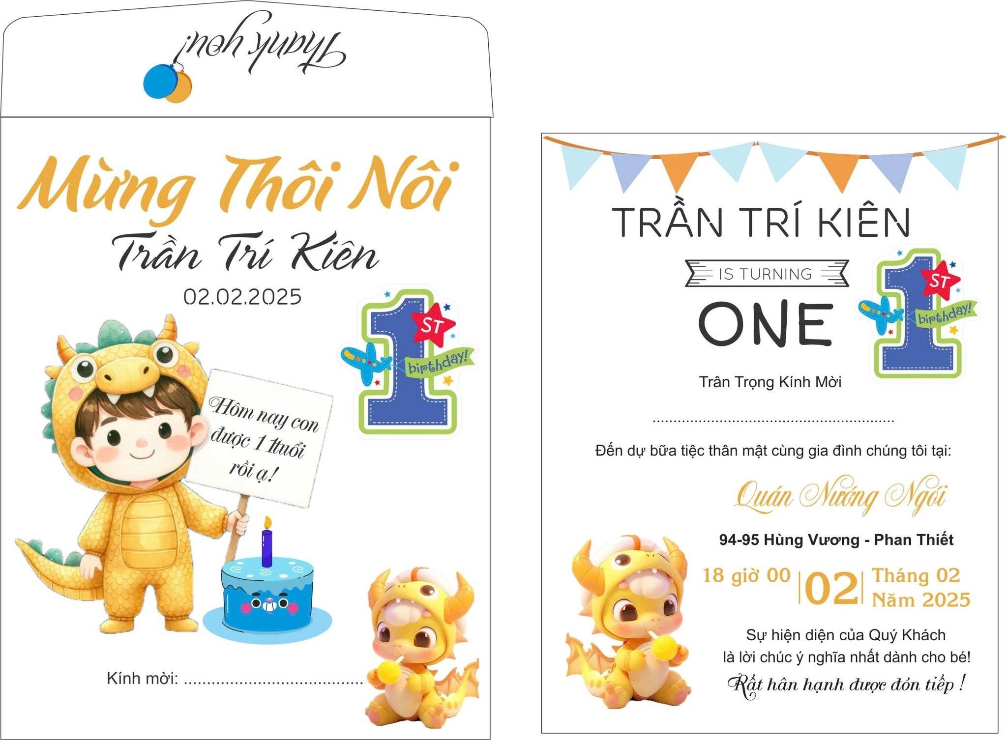 Thiệp mừng thôi nôi theo phong cách hiện đại